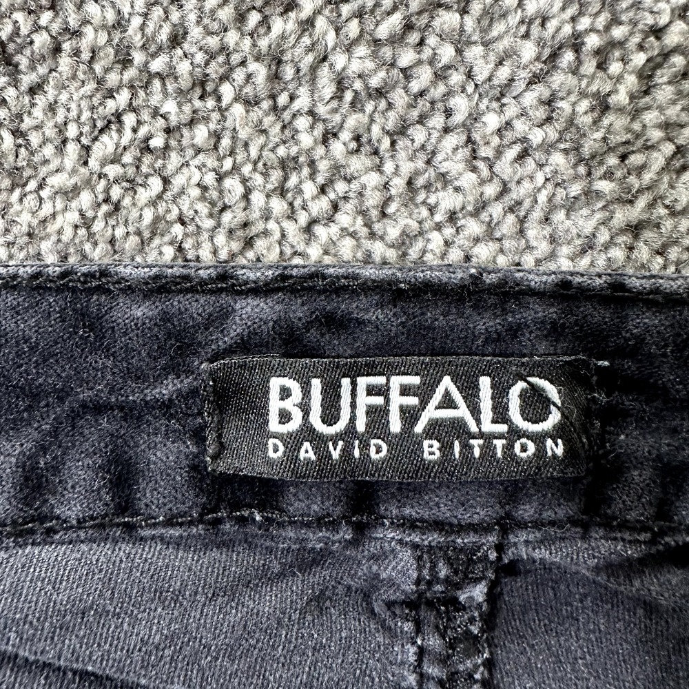Buffalo David Bitton Velveteen Pants Women 8/29 Black Mid Rise‎ Skinny 5 Pocket - Picture 3 of 15